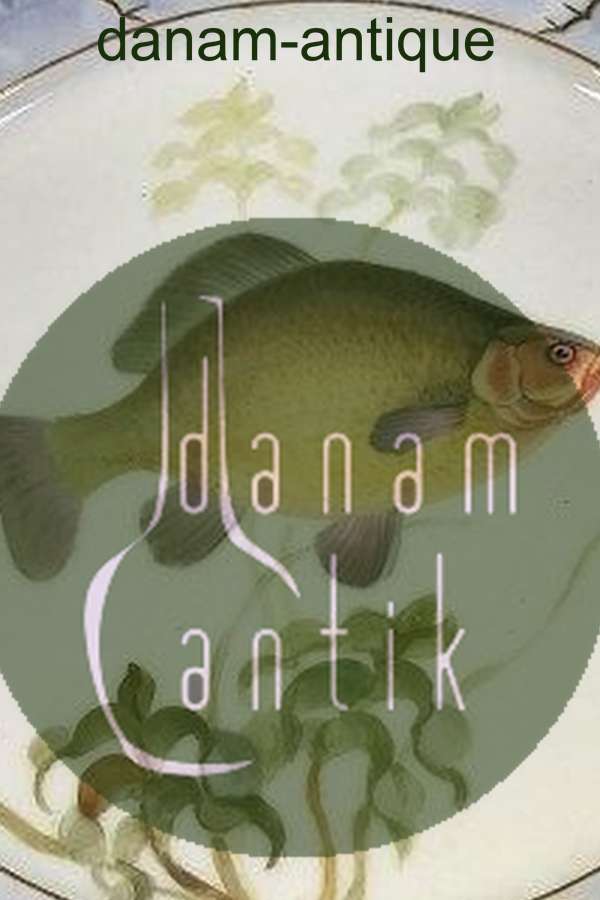 Royal Copenhagen Blå Fisketallerken med Guld No 1212/3002.