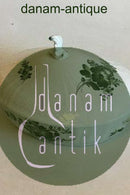 皇家哥本哈根绿花焊接椭圆盖碗 No 1702