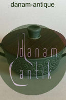 Bing & Grøndahl Grøn Azur (Kronjyden) Lågskål med hanke