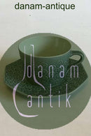 Bing & Grondahl Kronjyden Blue Azure コーヒーカップと八角形のソーサー