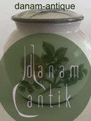 Bing & Grøndahl Lågkrukke No. 367/445 med blomster dekoration af Clara Nielsen