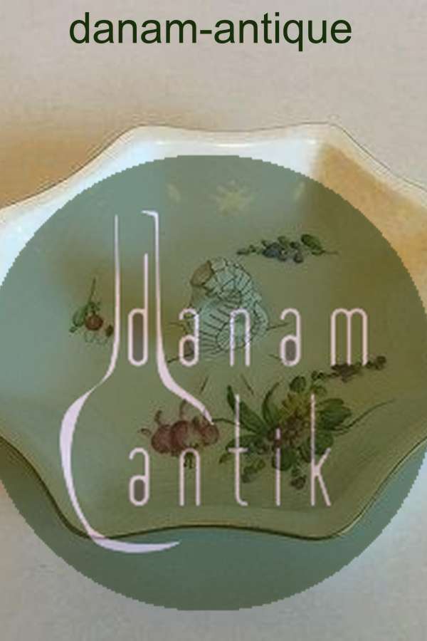 Bing & Grøndahl Saksisk Blomst, Håndmalet Ottekantet Kagefad