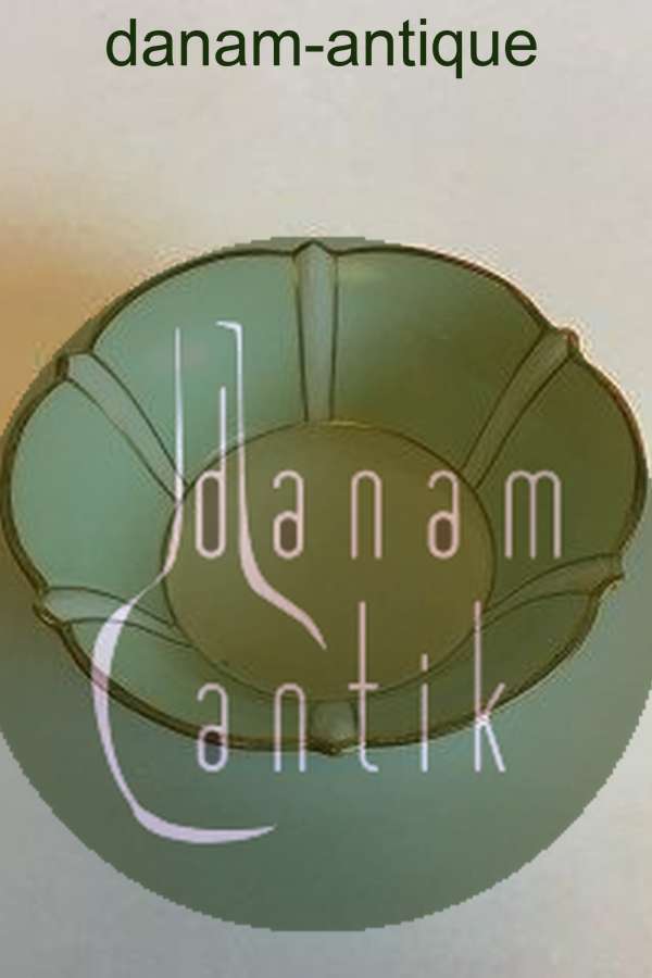 Bing & Grøndahl Lille Skål Stel med grøn dekoration med guld på form 507(Herregaard)