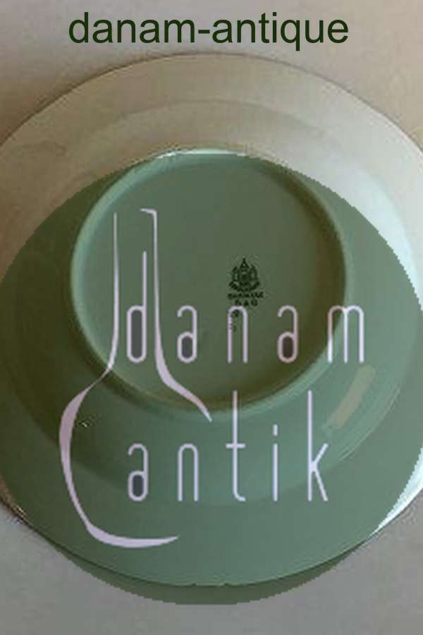 Bing & Grøndahl Dyb Tallerken No 22 Stel med grøn dekoration med guld på form 507(Herregaard)  Dyb Tallerken No 22