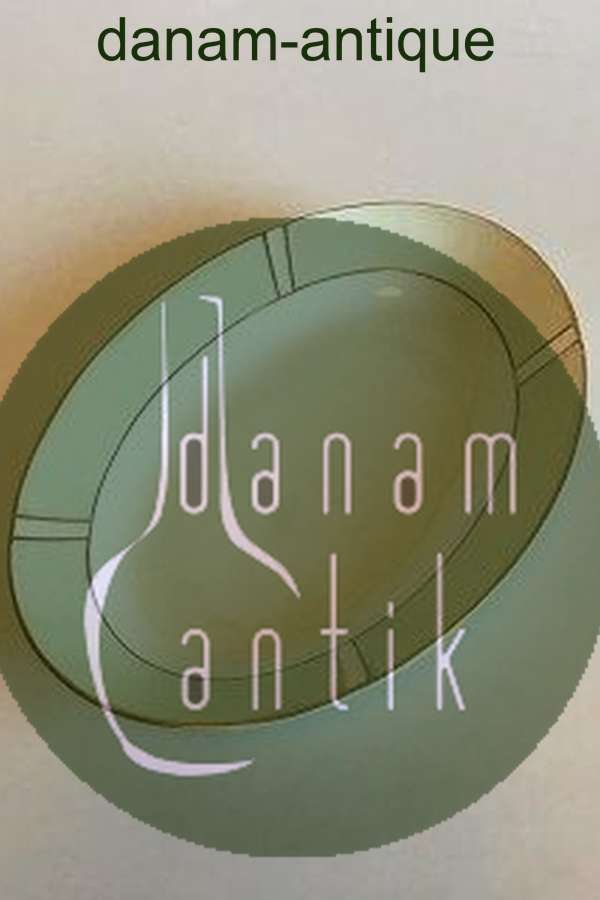 Bing & Grøndahl Ovalt fad No 18 Stel med grøn dekoration med guld på form 507(Herregaard) Ovalt fad No 18