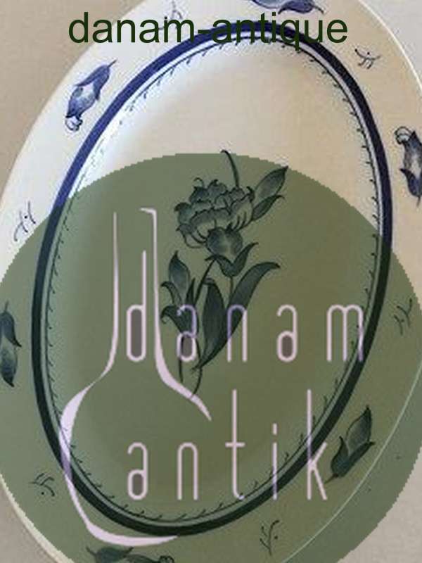 Bing & Grøndahl Jubilæumsstel / Blå Nellike Ovalt Fad