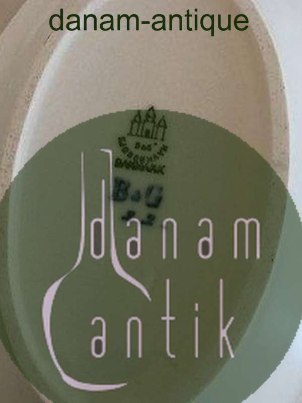 Bing & Grøndahl Jubilæumsstel / Blå Nellike Oval Skål