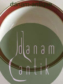 Bing & Grøndahl Egmont Skål No 43 Hvid med Vinrød Kant og Guldlinje