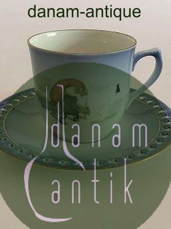 Bing & Grøndahl Harald Wiberg Julestel Kaffekop med Underkop No. 3505/305