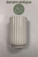 Lyngby Vase, Weiß gerillte Form ca. 8cm.