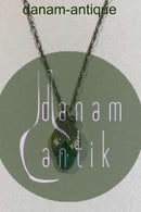 Georg Jensen Sterling Sølv 2008 Årsvedhæng (Grøn Agat) med halskæde