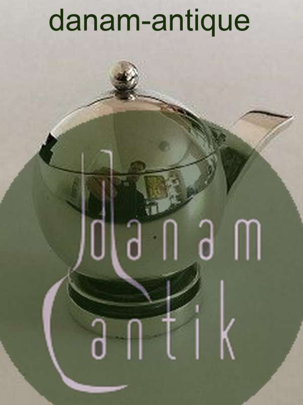 Georg Jensen Pyramide Sterling Sølv Sennepskrukke med blå emalje No 632