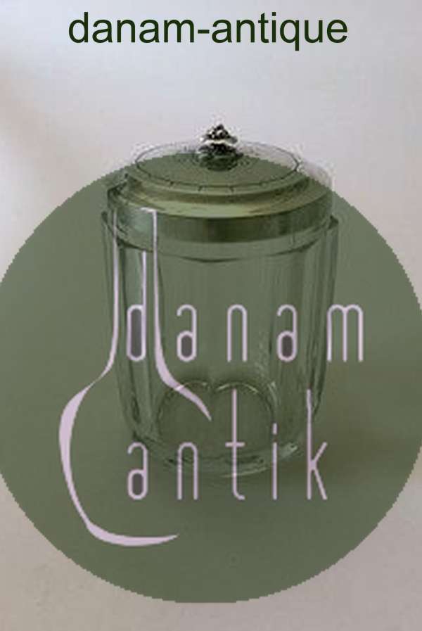 Georg Jensen スターリングシルバーの蓋とクリスタルガラスのビーカー No 486