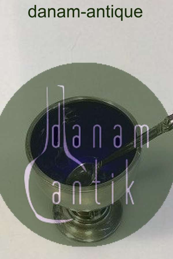 Georg Jensen キングスターリングシルバーマスタードボウル（エナメル＆スプーン） No 741