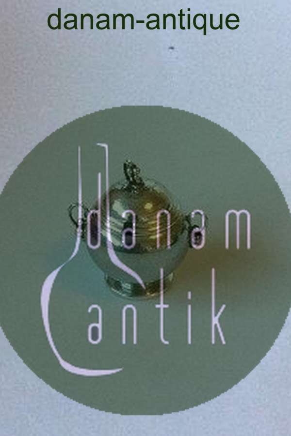 Georg Jensen Sterling Sølv Sennepskrukke med blå emalje No 724