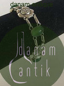 Georg Jensen Sølv Armbånd No 12 med Grønne Agater