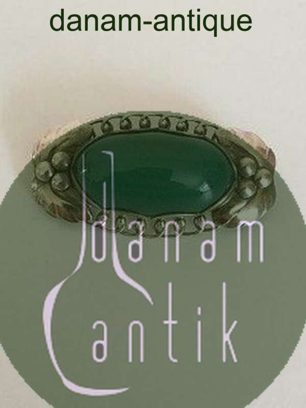 Georg Jensen Sterling Sølv Broche No 223 med Grøn Agat