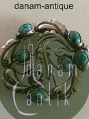 Georg Jensen Sterling Sølv Broche No 159 Prydet med Turkiser