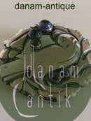 Georg Jensen Sterling Sølv Broche med No 123 Syntetisk Safir