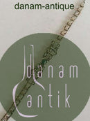 Georg Jensen Tidlig Sølv Halsbånd / Choker med Grøn Agat