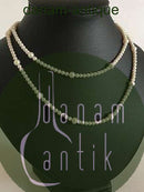 Georg Jensen Collier med Hvide Ferskvandskulturperler og Guldlukning