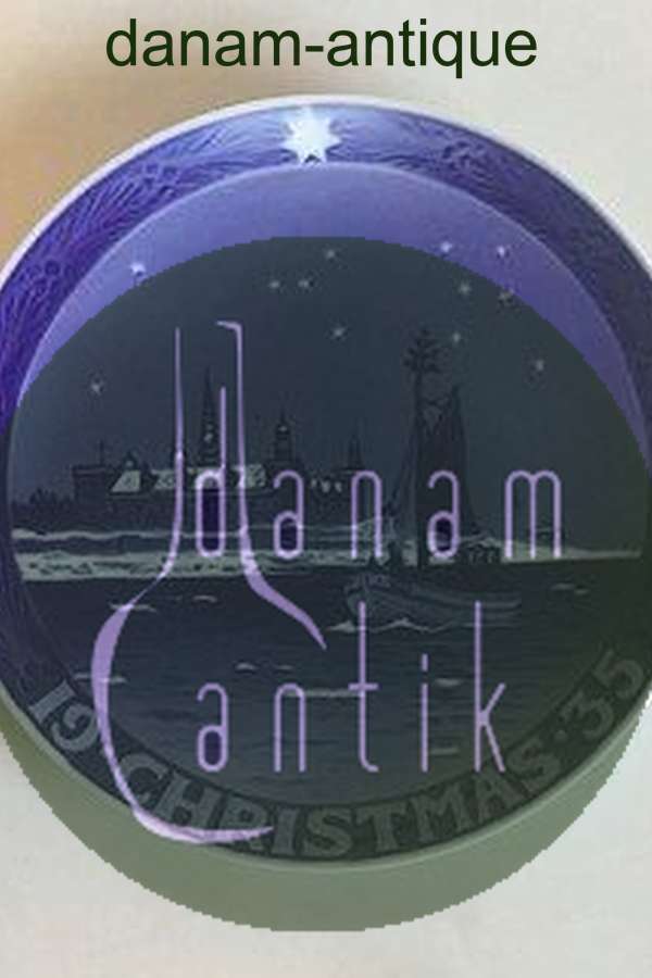 Royal Copenhagen Juleplatte fra 1935 med Engelsk indskription "Christmas"