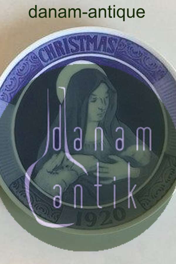 Royal Copenhagen Juleplatte fra 1920 med Engelsk indskription "Christmas"