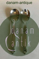 Georg Jensen Sterling Sølv og Rustfrit Stål Lille Salatsæt Konge No 134