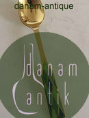 Georg Jensen Harlequin Kaffeske i Forgyldt Sterling Sølv med Grøn Emalje.