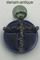 Royal Copenhagen/ Anton Michelsen Kreuz Anhänger Sterling Silber und Porzellan