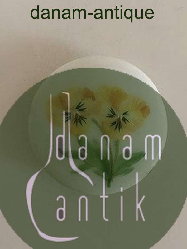 Royal Copenhagen Porcelænsknap med Håndmalet Blomstermotiv