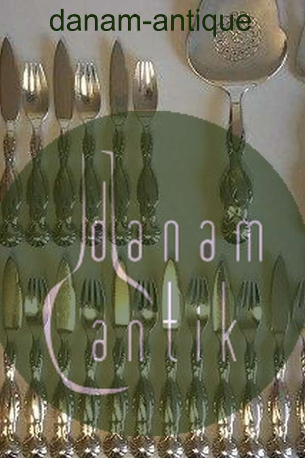 Georg Jensen Sterling sølv Fiskebestik model 55. Sæt til 12 personer med tilhørende serveringssæt