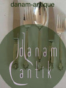 Georg Jensen Sterling Silber Besteck Queen 54 Stück mit alten Briefmarken