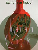 Bjørn Wiinblad Lyfa Lampe i Rødlakeret Træfiner med Motiv i Sort og Guld