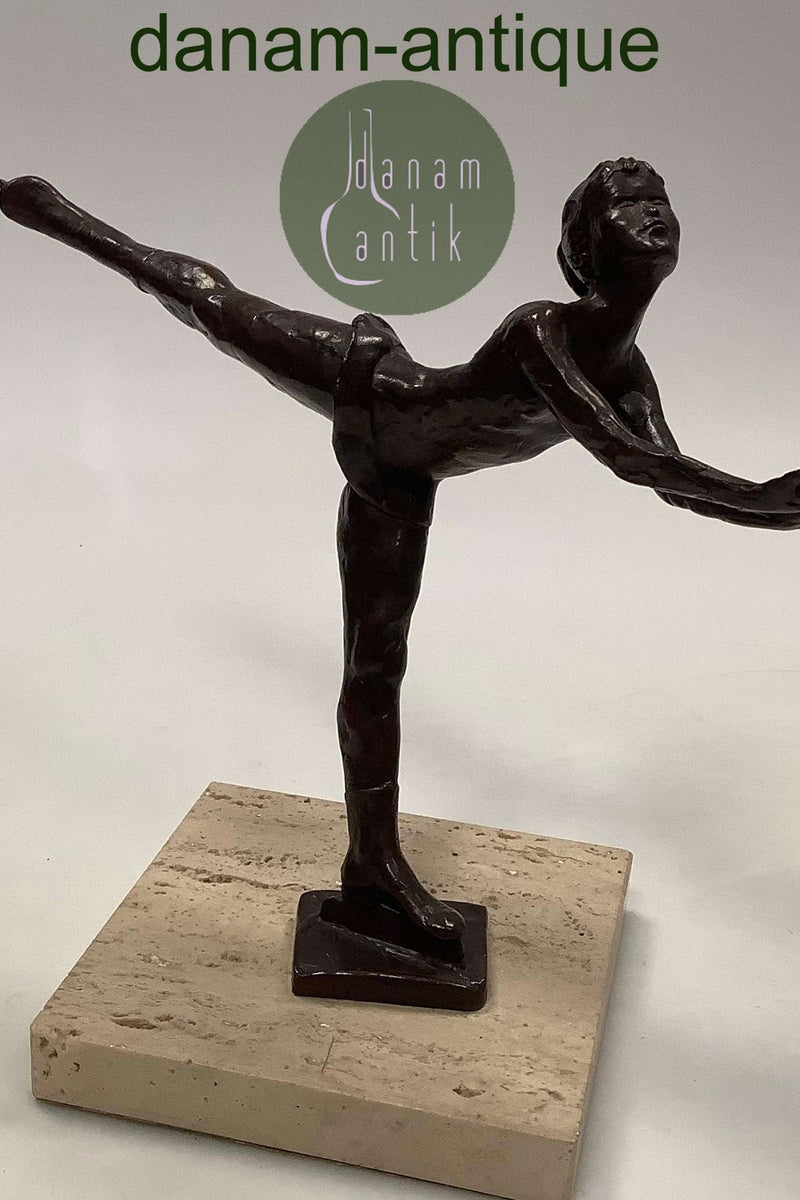 Royal Copenhagen Bronze statuette Sterett-Gittings Kelsey Kunstskøjteløber fra 1976