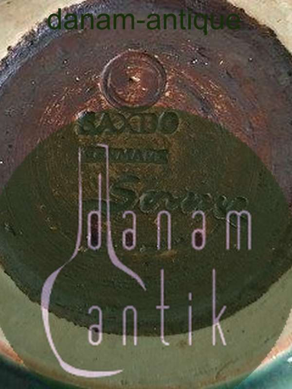 Saxbo Stentøjsvase af Edith Sonne i Flot grøn glasur