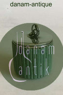 Arne Bang, Hugo Grün Stoneware marmelade jar with silver plated cover