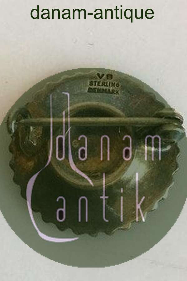 Volmer Bahner vergoldete Margueritte Brosche aus Sterlingsilber mit Emaille