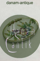 Herend Queen Victoria grøn Lille oval skål