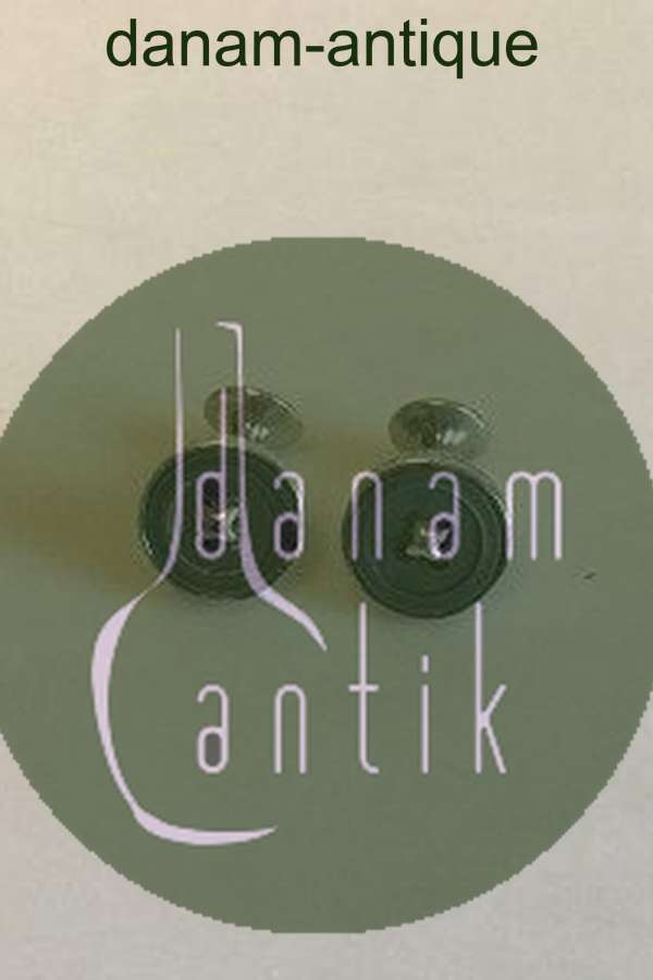 Turnbull & Asser 灰色珍珠母钮银质袖扣