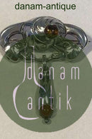 Peter Christian Jensen Art Nouveau Sølv Broche med Rav