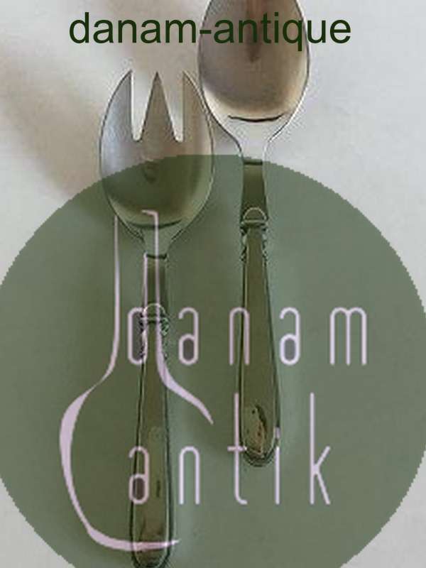 Cohr Elite Sølv Salat Bestik Sæt med Stål Top