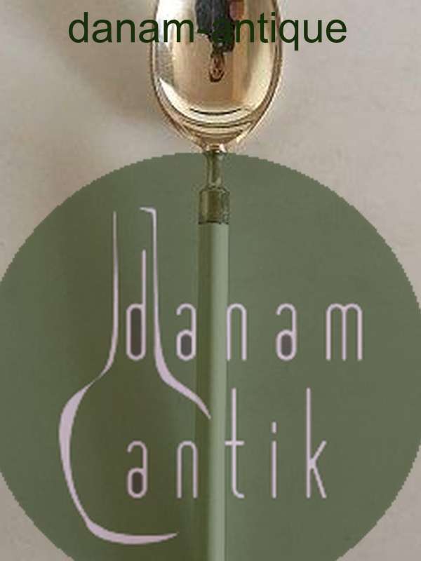 Hans Hansen Amalie Sølv Dessertske med Hvidt Emalje Håndtag