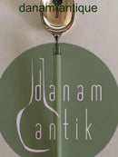 Hans Hansen Amalie Sølv Spiseske med Hvidt Emalje Håndtag