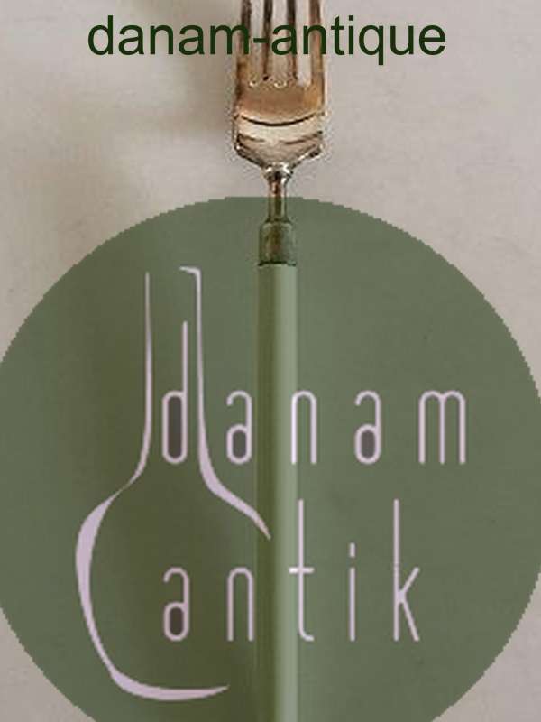 Hans Hansen Amalie Sølv Spise Gaffel med Hvidt Emalje Håndtag