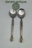 W. & S. Sørensen Sterling Sølv og Stainless Steel Krone Salatsæt