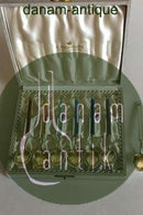 A. Michelsen Vergoldetes Sterlingsilber mit farbiger Emaille. 6er-Set Theskeer plus ein Extra