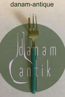 Forgyldt Sterling sølv med blå emalje Kagegaffel