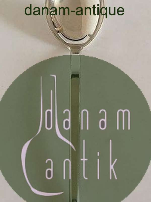 汉斯-汉森纯银服务勺，饰以黑玛瑙 卡尔-古斯塔夫-汉森