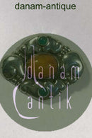 Evald Nielsen Sølv Broche med Rav